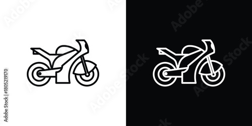 Motorcycle icon. Outline symbol for Website UI
