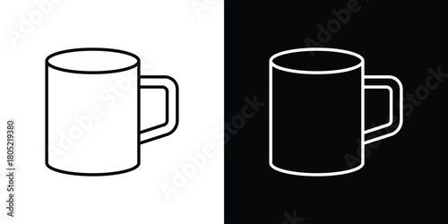 Mug icon. Outline symbol for Website UI
