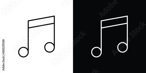 Music icon. Outline symbol for Website UI