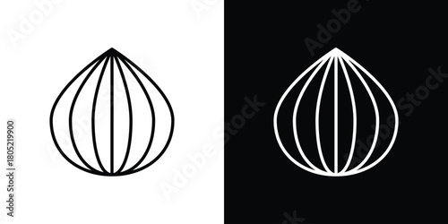 Onion icon. Outline symbol for Website UI