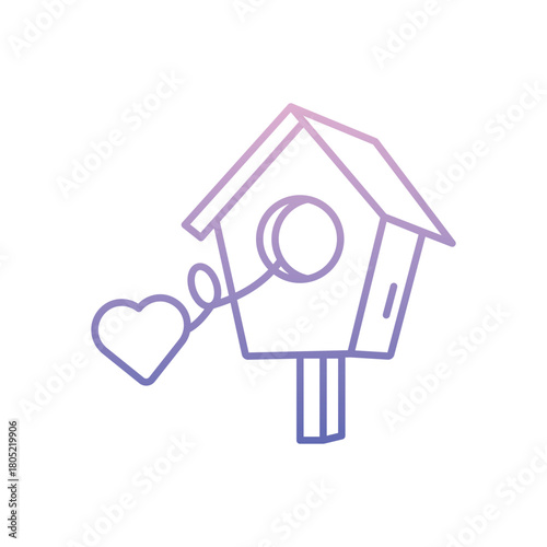 Romantic Birdhouse vector icon