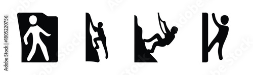 Action-oriented stick figures, movement and sport icons