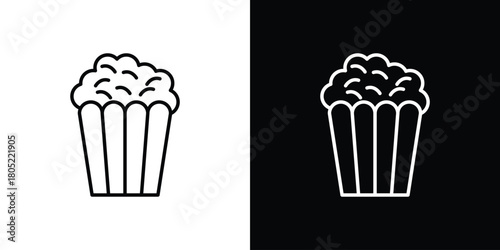 Popcorn icon. Outline symbol for Website UI