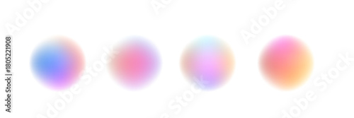 Round banner with neon gradient isolated on white transparent background in PNG vector format. Abstract cosmic bright colorful circle border frame PNG on white background.