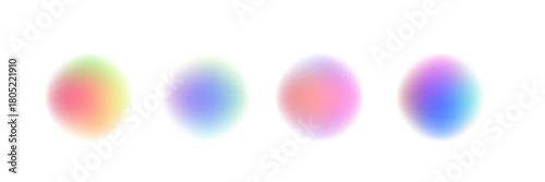 Round banner with neon gradient isolated on white transparent background in PNG vector format. Abstract cosmic bright colorful circle border frame PNG on white background.