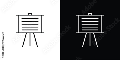 Presentation icon. Outline symbol for Website UI