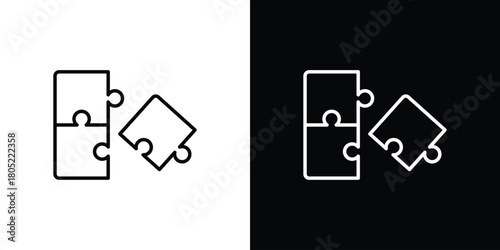 Puzzle icon. Outline symbol for Website UI