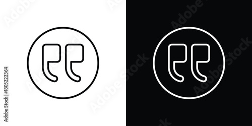 Quote right icon. Outline symbol for Website UI