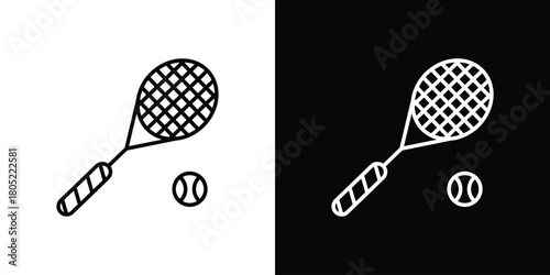 Racquet icon. Outline symbol for Website UI