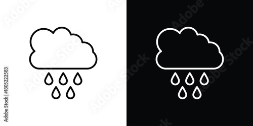 Rain icon. Outline symbol for Website UI