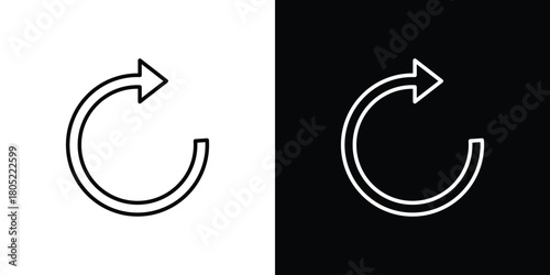 Redo icon. Outline symbol for Website UI