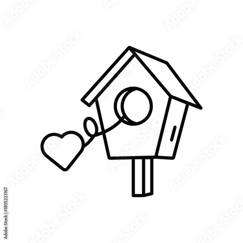 Romantic Birdhouse vector icon