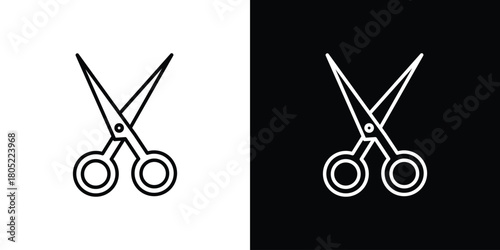 Scissors icon. Outline symbol for Website UI