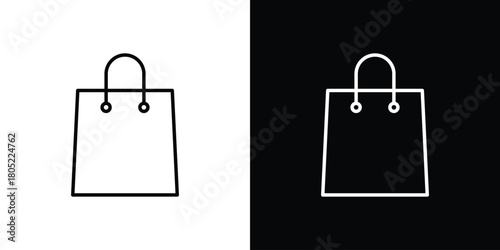 Shopping bag icon. Outline symbol for Website UI