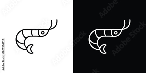 Shrimp icon. Outline symbol for Website UI