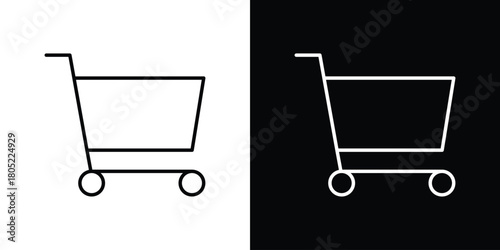 Shopping icon. Outline symbol for Website UI