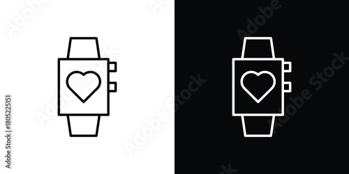 Smartwatch icon. Outline symbol for Website UI