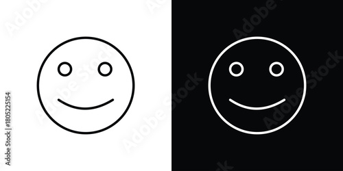 Smile wink icon. Outline symbol for Website UI