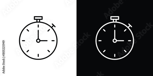 Stopwatch icon. Outline symbol for Website UI