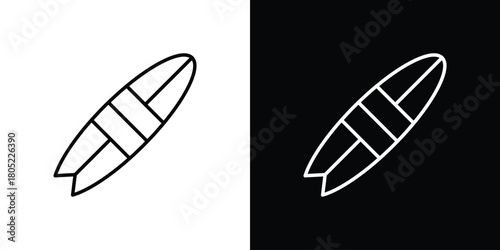 Surfing icon. Outline symbol for Website UI