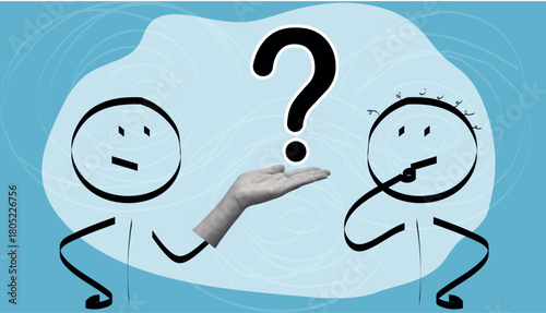 question mark. question. ask. collage with a question mark. ask something. unclear question. doodle style. clarification. answers to questions. vector. people. human hand.