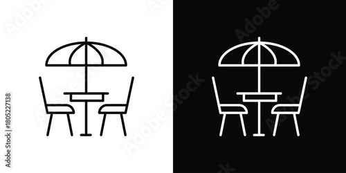 Terrace icon. Outline symbol for Website UI
