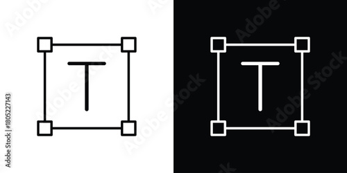 Text icon. Outline symbol for Website UI
