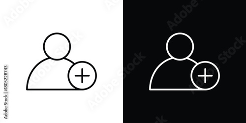 User add icon. Outline symbol for Website UI