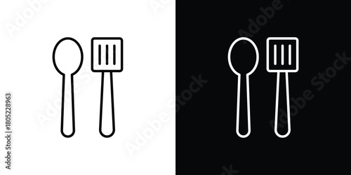 Utensils icon. Outline symbol for Website UI