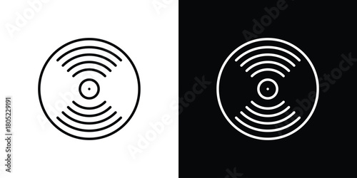 Vinyl icon. Outline symbol for Website UI