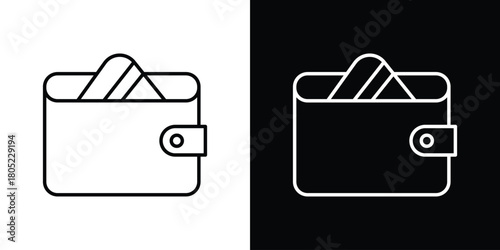 Wallet icon. Outline symbol for Website UI