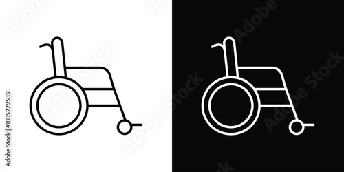 Wheelchair icon. Outline symbol for Website UI
