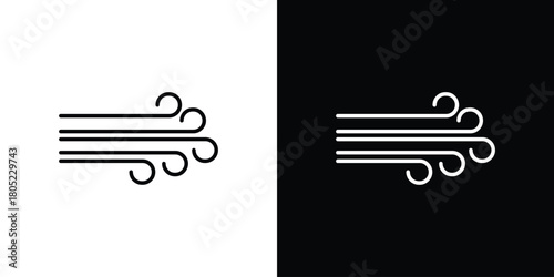 Wind icon. Outline symbol for Website UI