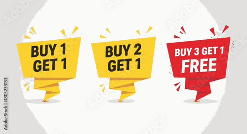 Sale promotional offers buy one get one free marketing deals discount promotion retail advertising