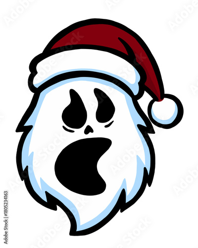 Santa Claus asustado face.