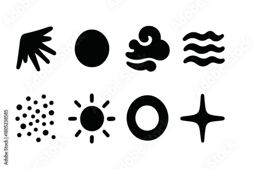 Frozen Light Icons. Frozen Light. Filled icon set of Frozen Light: beam spark, glowing point, icy haze, cold