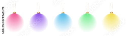 Minimalistic set of soft pastel Christmas colored baubles. Christmas vector toys.
