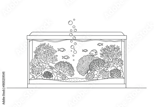 Aquarium with coral reef and fish