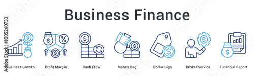 Business finance drives growth tracking profit margins and cash flow with broker services and comprehensive reporting.