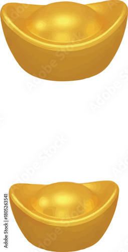 Celebrate prosperity with these lucky gold ingots, evoking wealth and fortune in a modern design, perfect for Chinese New Year and celebratory occasions