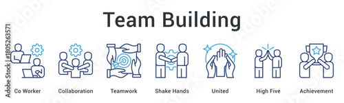 Team building fosters collaboration and teamwork through handshakes leading to united achievements and celebrations.