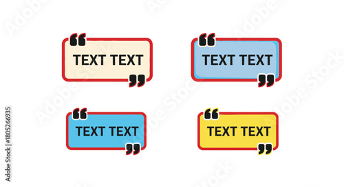 Colorful speech bubble designs showcasing text placement and varying color schemes