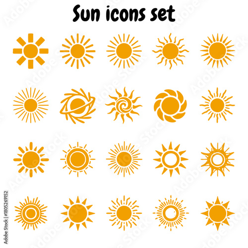 set of sun icons