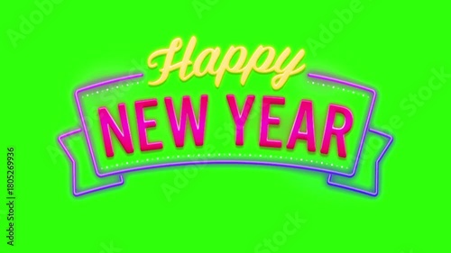 happy new year greetings on a green background