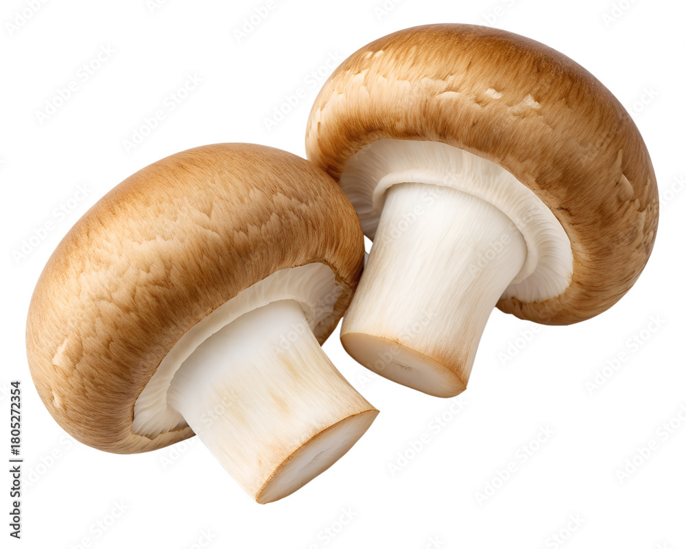 Fototapeta premium mushrooms isolated on transparent white background full depth of field clipping path