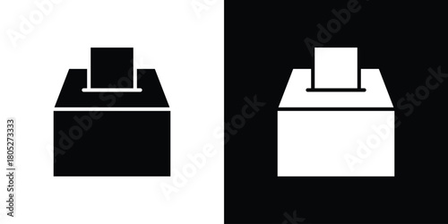 Ballot icons in black and white shilhouette style for App Ui