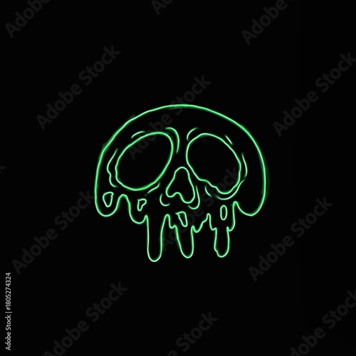 skull on black background