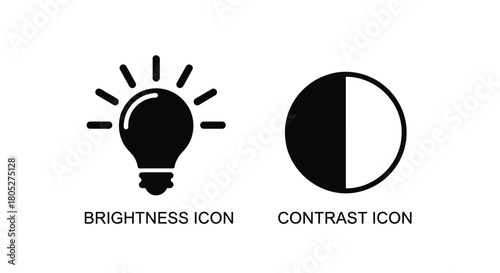 Brightness and contrast icons displayed side by side in a simple graphic