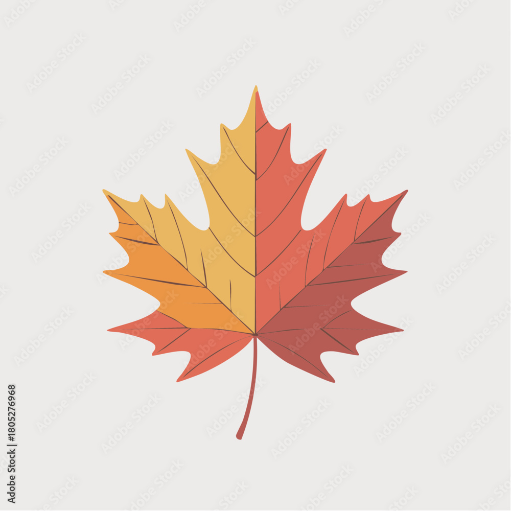 Obraz premium Gradient Autumn Maple Leaf Illustration Vector