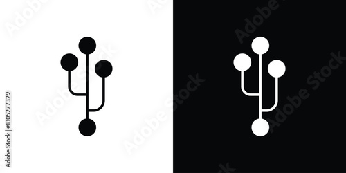 Code branch icons in black and white shilhouette style for App Ui